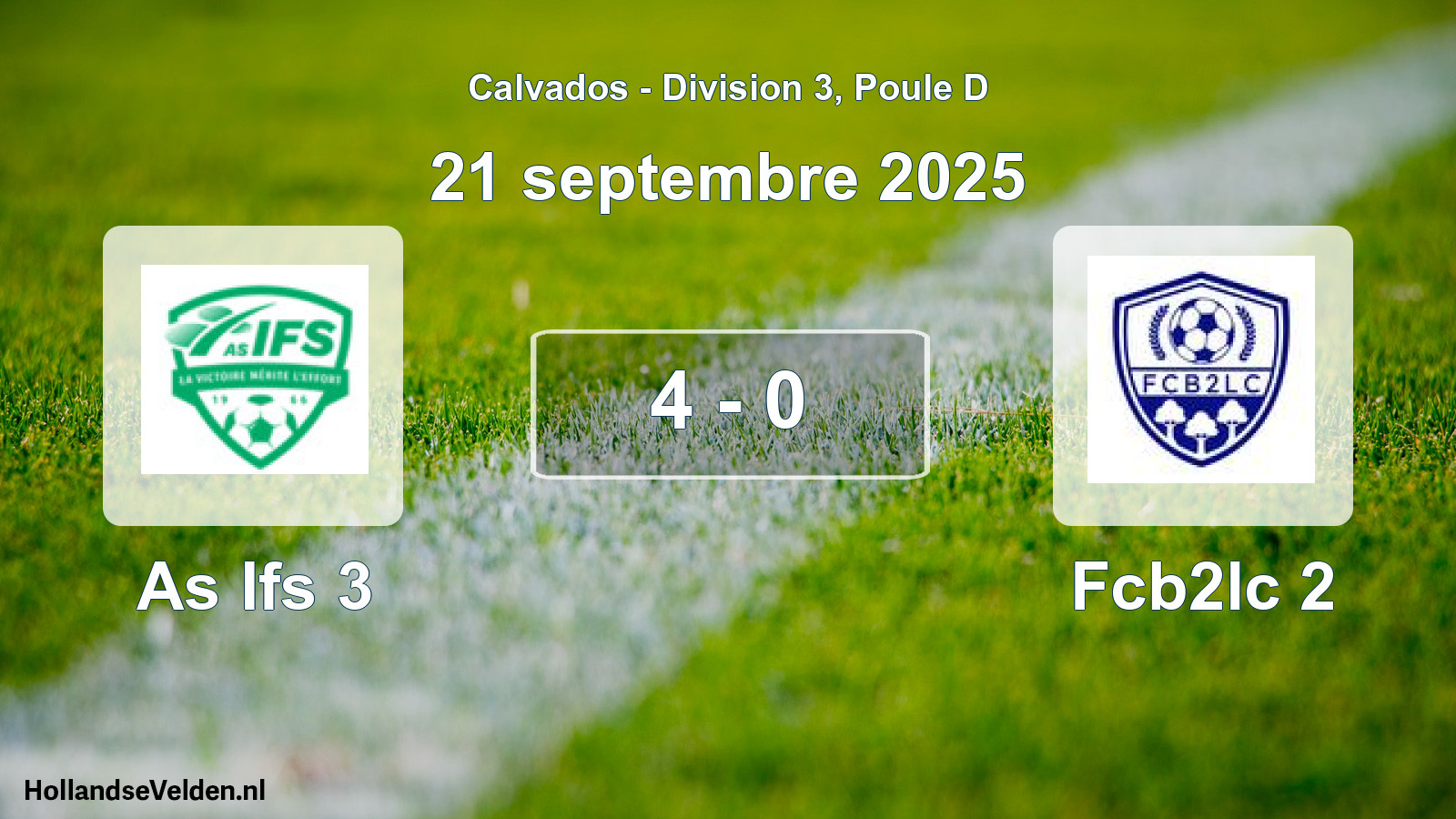 Gespeelde wedstrijd: As Ifs 3 - Fcb2lc 2 4 - 0 (21 september 2025)
