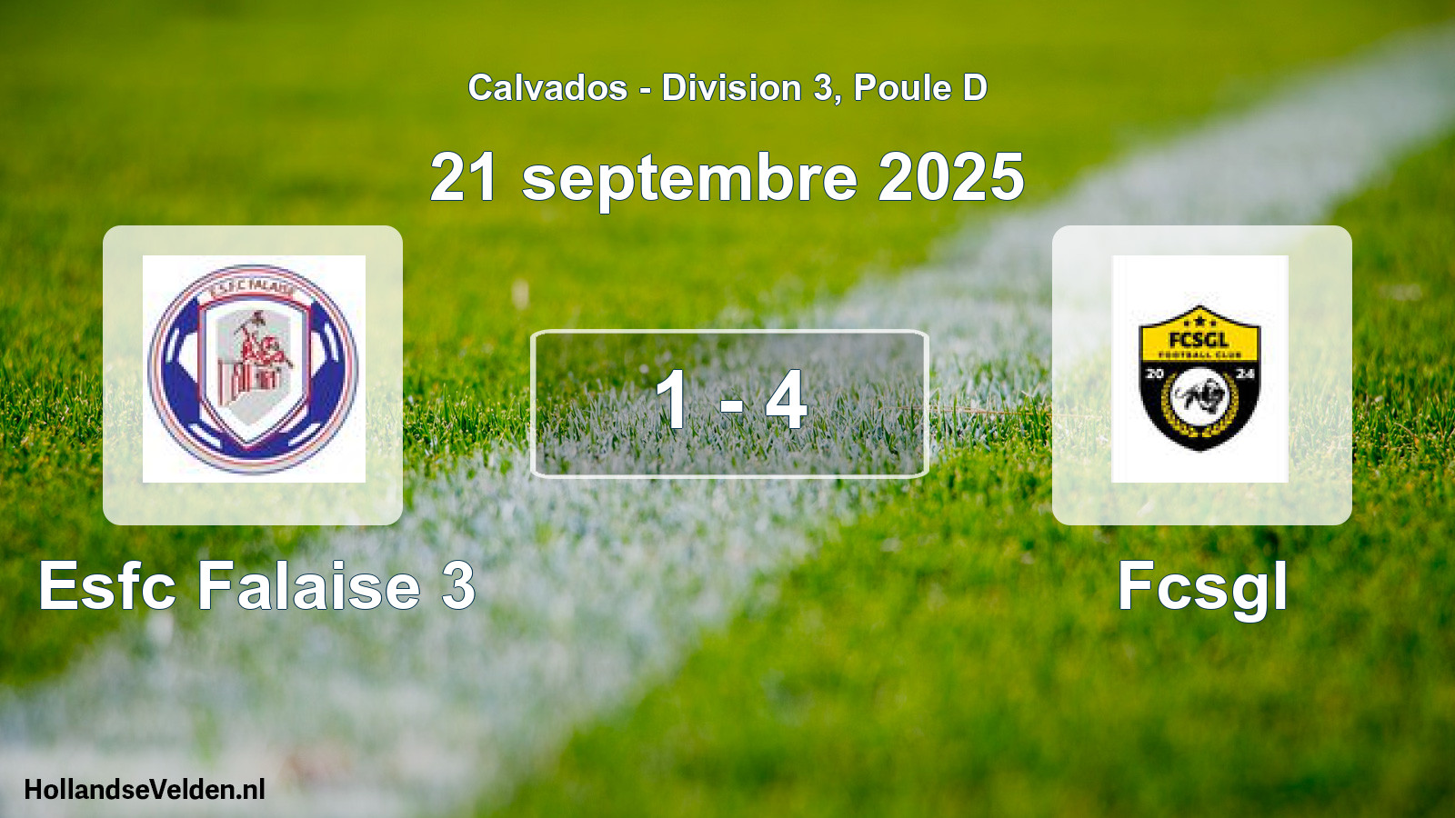 Gespeelde wedstrijd: Esfc Falaise 3 - Fcsgl 1 - 4 (21 septembre 2025)