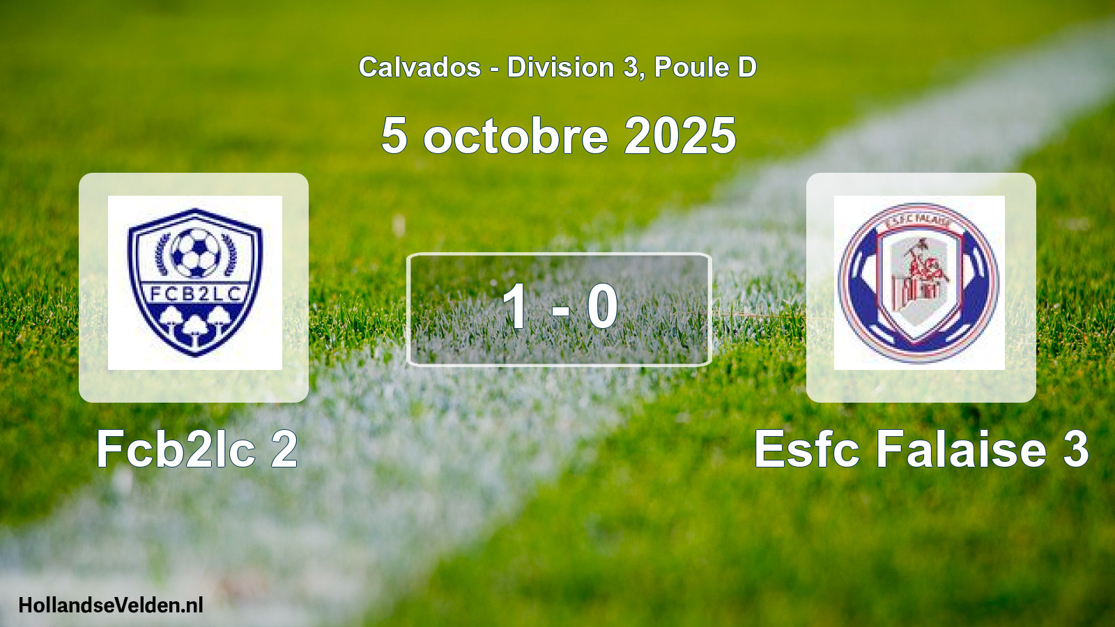 Gespeelde wedstrijd: Fcb2lc 2 - Esfc Falaise 3 1 - 0 (5 octobre 2025)