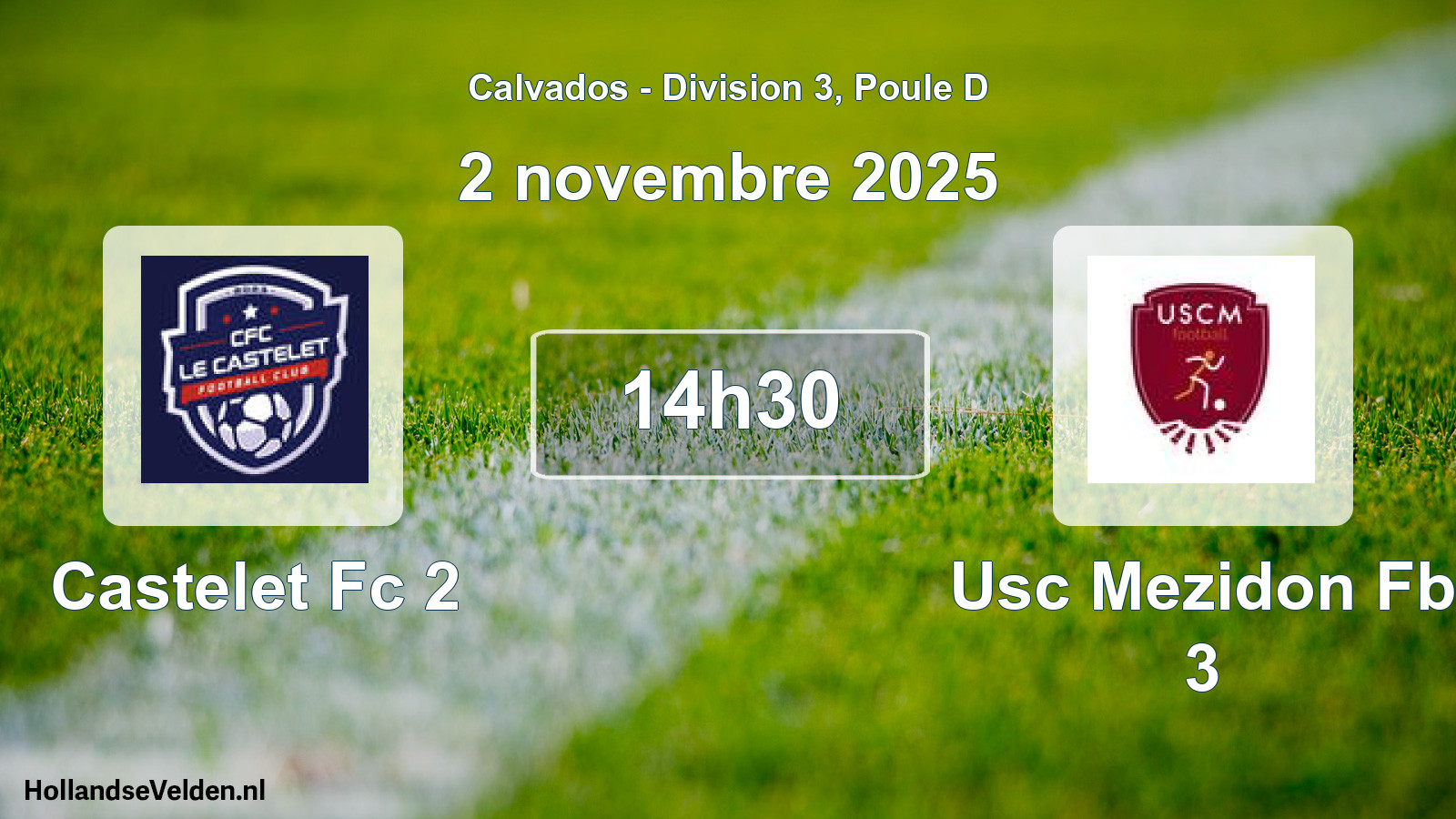 Geplande wedstrijd: Castelet Fc 2 - Usc Mezidon Fb 3 (2 novembre 2025)