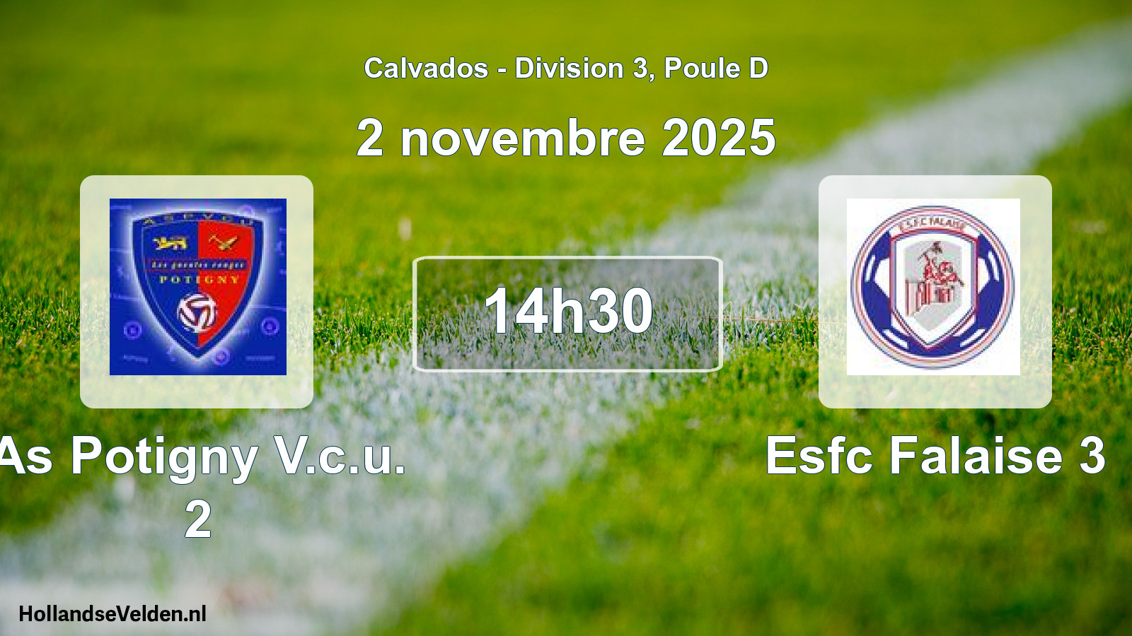 Geplande wedstrijd: As Potigny V.c.u. 2 - Esfc Falaise 3 (2 novembre 2025)