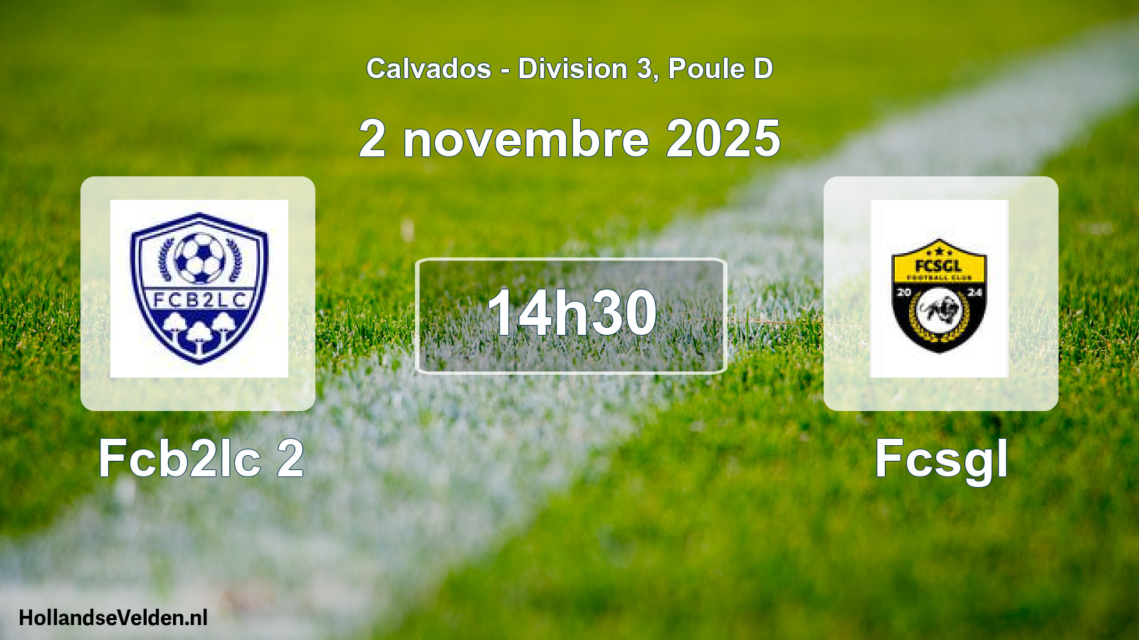 Geplande wedstrijd: Fcb2lc 2 - Fcsgl (2 november 2025)