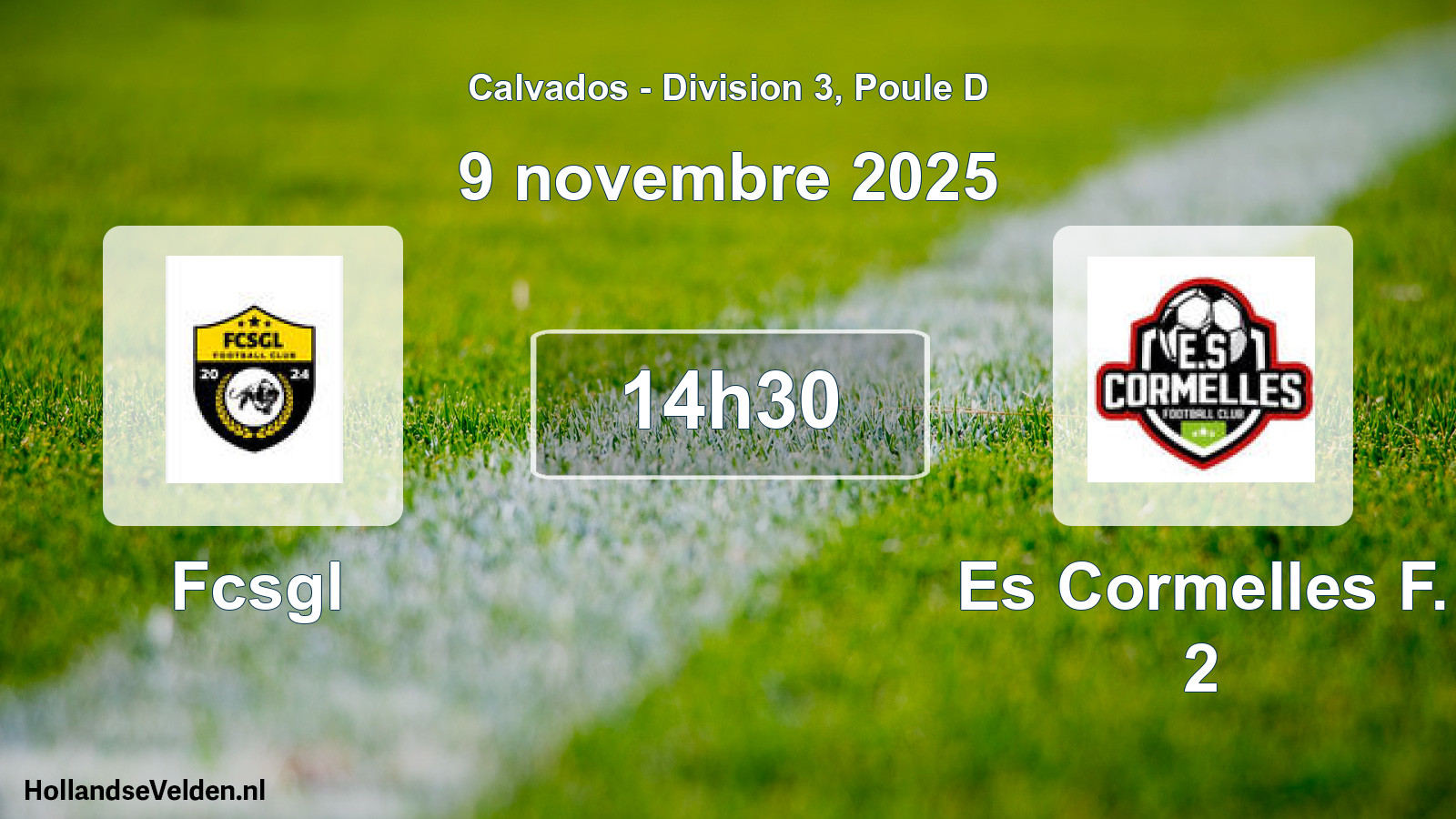 Geplande wedstrijd: Fcsgl - Es Cormelles F. 2 (9 november 2025)