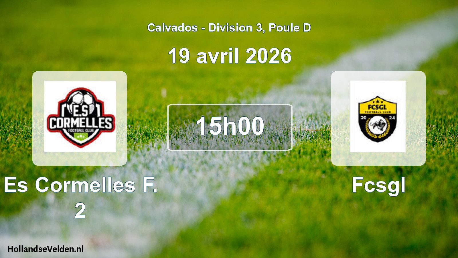 Scheduled Match: Es Cormelles F. 2 - Fcsgl (19 April 2026)