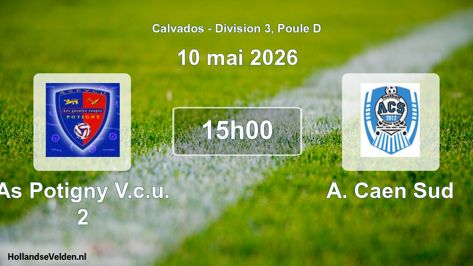 Geplande wedstrijd: As Potigny V.c.u. 2 - A. Caen Sud (10 mei 2026)