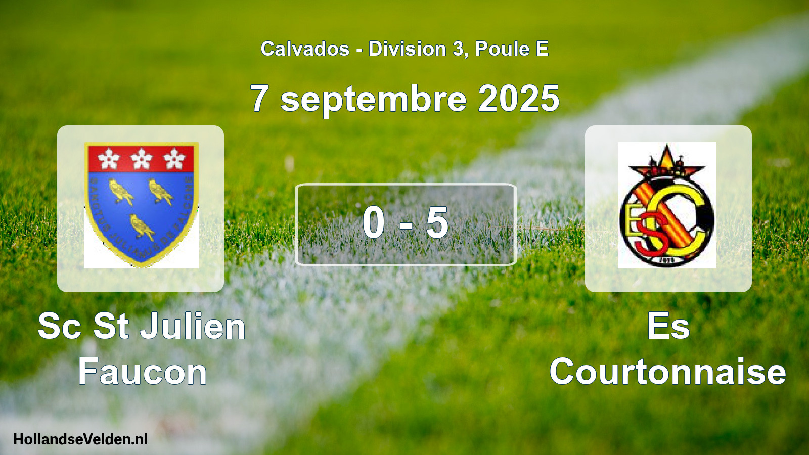 Total number of matches played: Sc St Julien Faucon - Es Courtonnaise 0 - 5 (7 September 2025)