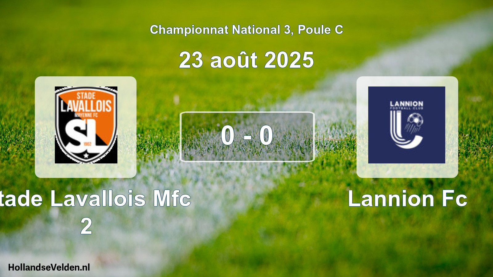 Gespeelde wedstrijd: Stade Lavallois Mfc 2 - Lannion Fc 0 - 0 (23 augustus 2025)