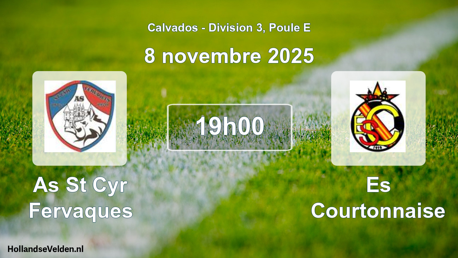 Geplande wedstrijd: As St Cyr Fervaques - Es Courtonnaise (8 novembre 2025)