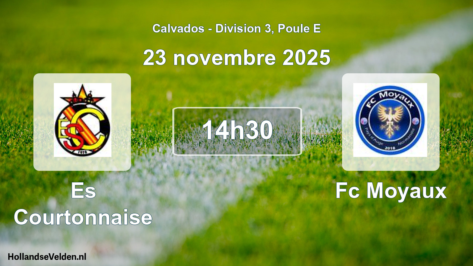 Geplande wedstrijd: Es Courtonnaise - Fc Moyaux (23 novembre 2025)