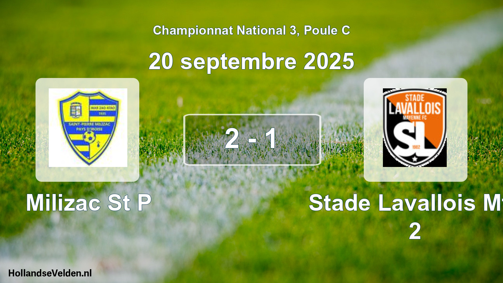 Gespeelde wedstrijd: Milizac St P - Stade Lavallois Mfc 2 2 - 1 (20 september 2025)