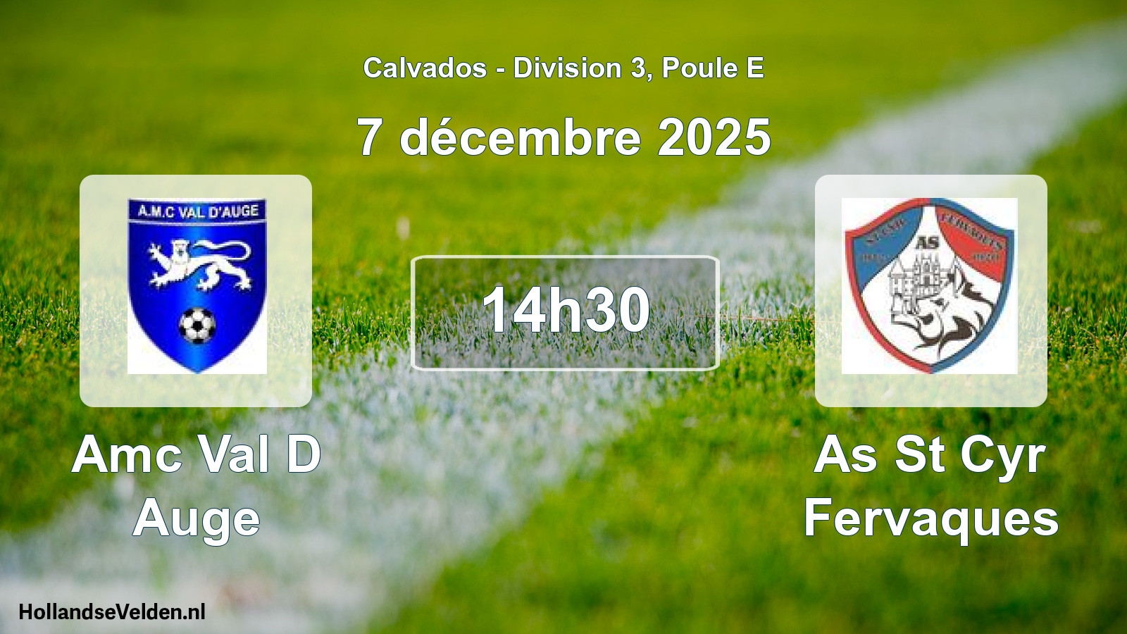 Scheduled Match: Amc Val D Auge - As St Cyr Fervaques (7 December 2025)