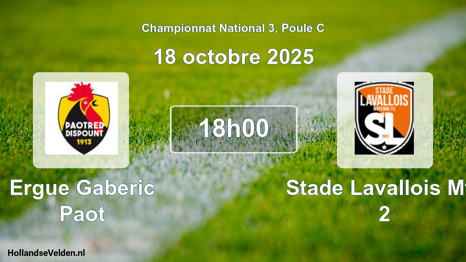 Geplande wedstrijd: Ergue Gaberic Paot - Stade Lavallois Mfc 2 (18 oktober 2025)