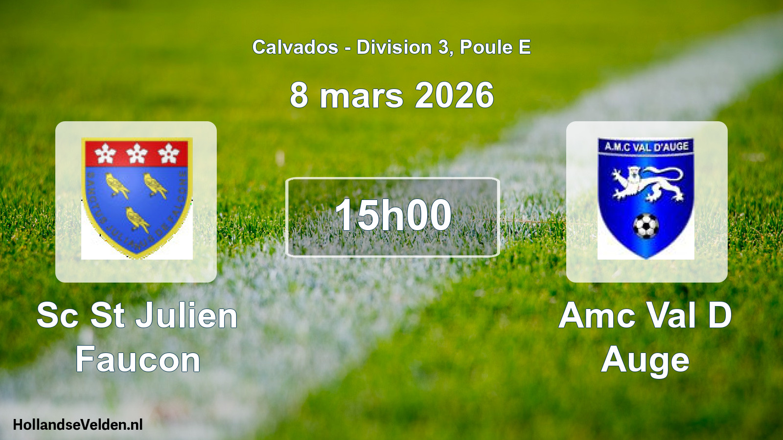 Geplande wedstrijd: Sc St Julien Faucon - Amc Val D Auge (8 maart 2026)