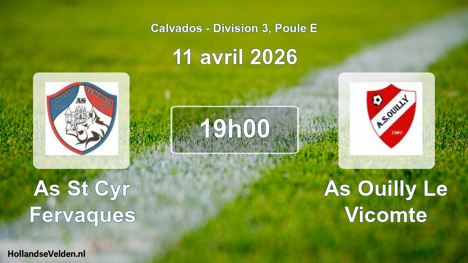 Geplande wedstrijd: As St Cyr Fervaques - As Ouilly Le Vicomte (11 april 2026)