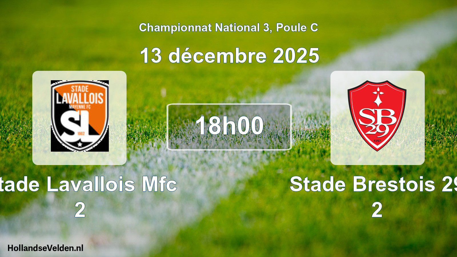 Geplande wedstrijd: Stade Lavallois Mfc 2 - Stade Brestois 29 2 (13 décembre 2025)