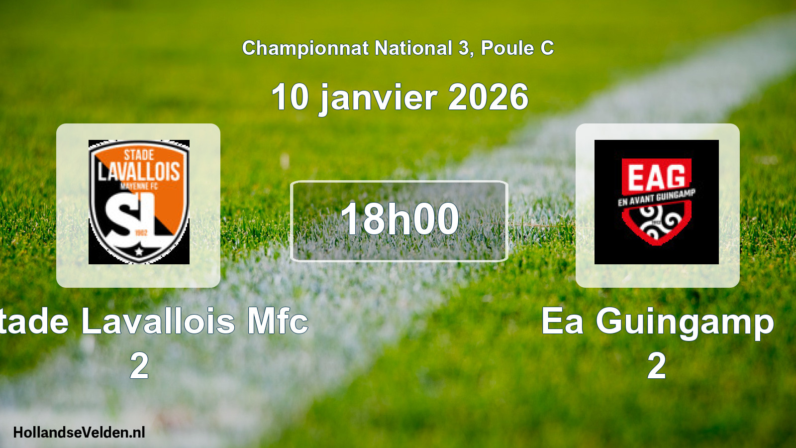Geplande wedstrijd: Stade Lavallois Mfc 2 - Ea Guingamp 2 (10 janvier 2026)
