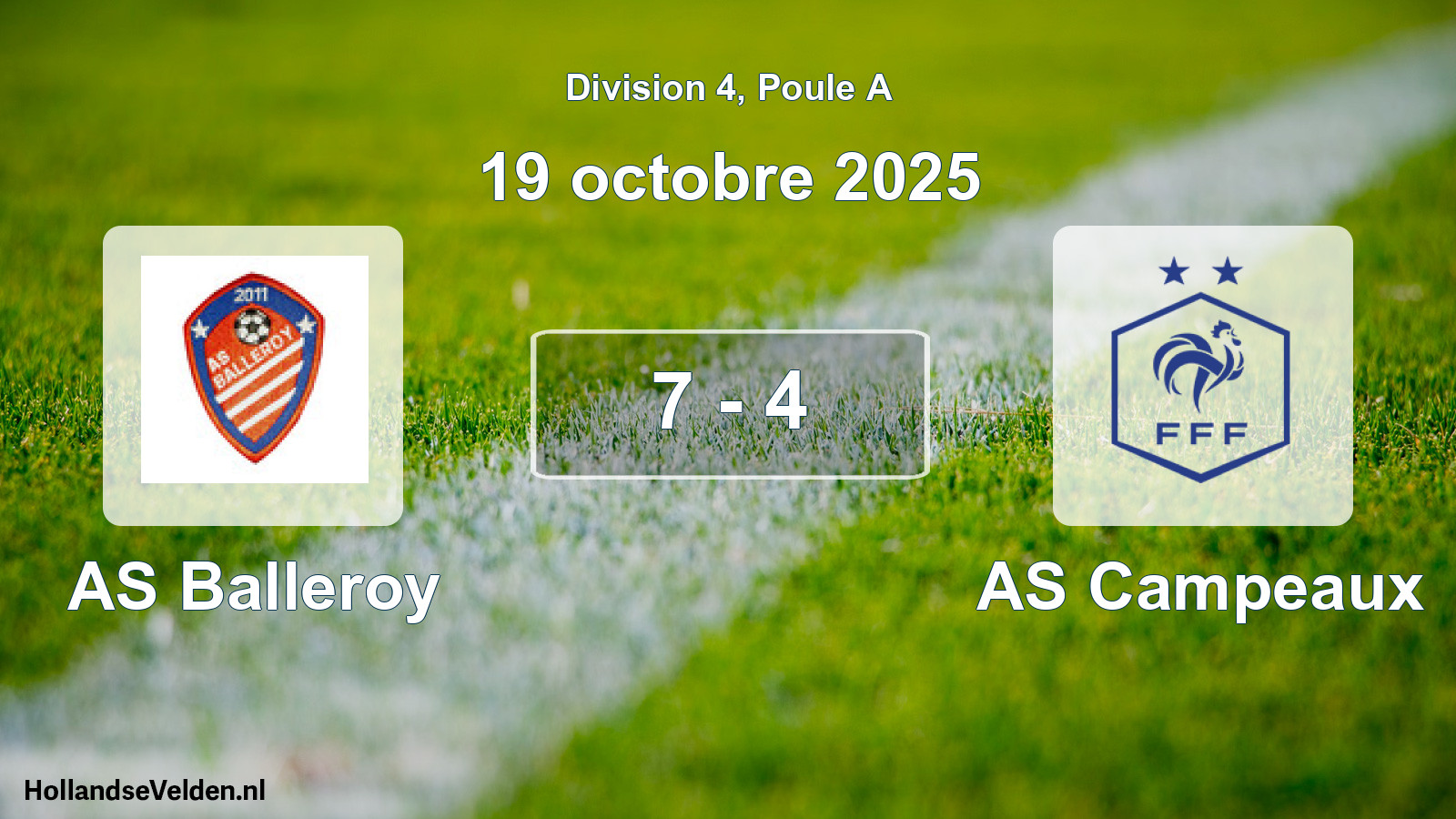 Match joué: AS Balleroy - AS Campeaux 7 - 4 (19 octobre 2025)