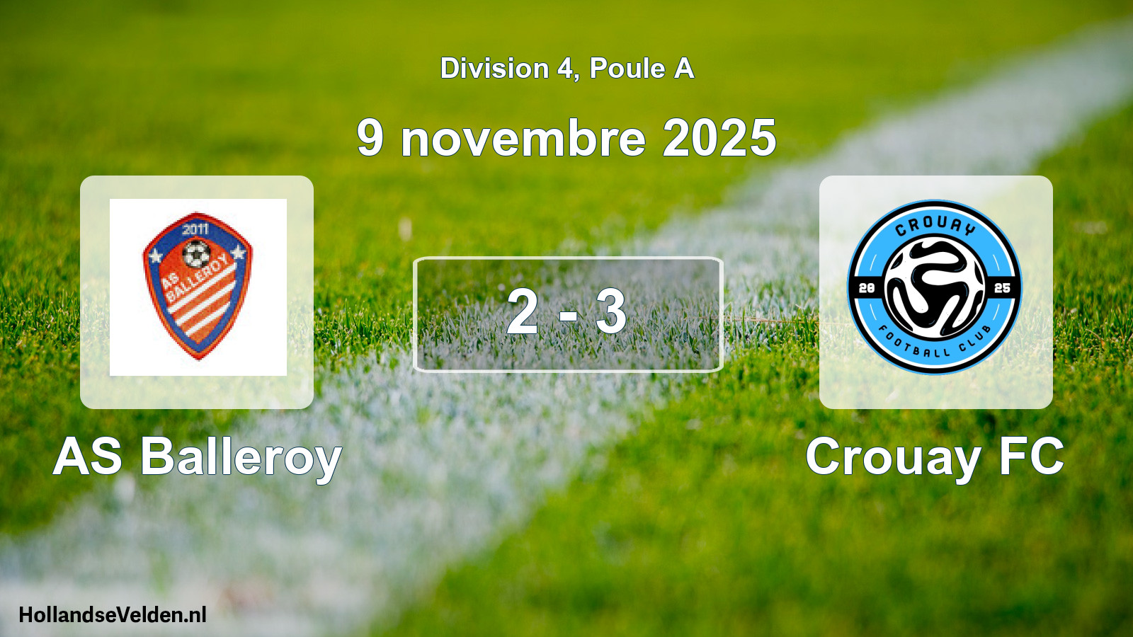 Match joué: AS Balleroy - Crouay FC 2 - 3 (9 novembre 2025)
