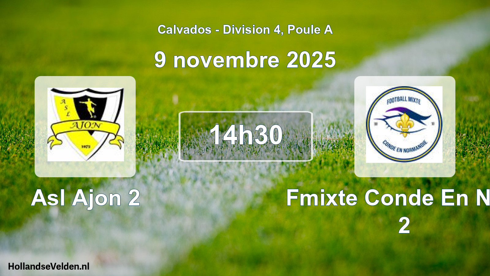 Scheduled Match: Asl Ajon 2 - Fmixte Conde En Ndie 2 (9 November 2025)