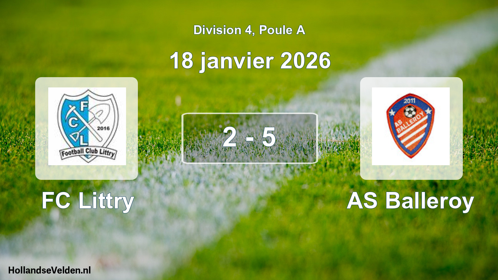 Match joué: FC Littry - AS Balleroy 2 - 5 (18 janvier 2026)