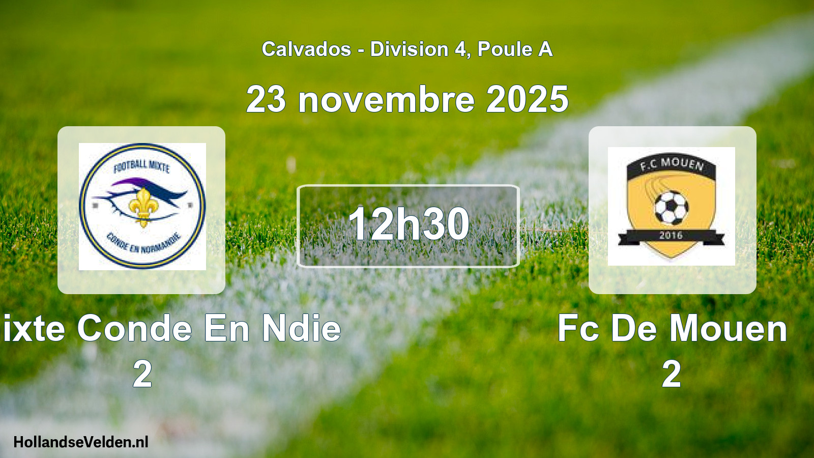 Geplande wedstrijd: Fmixte Conde En Ndie 2 - Fc De Mouen 2 (23 november 2025)