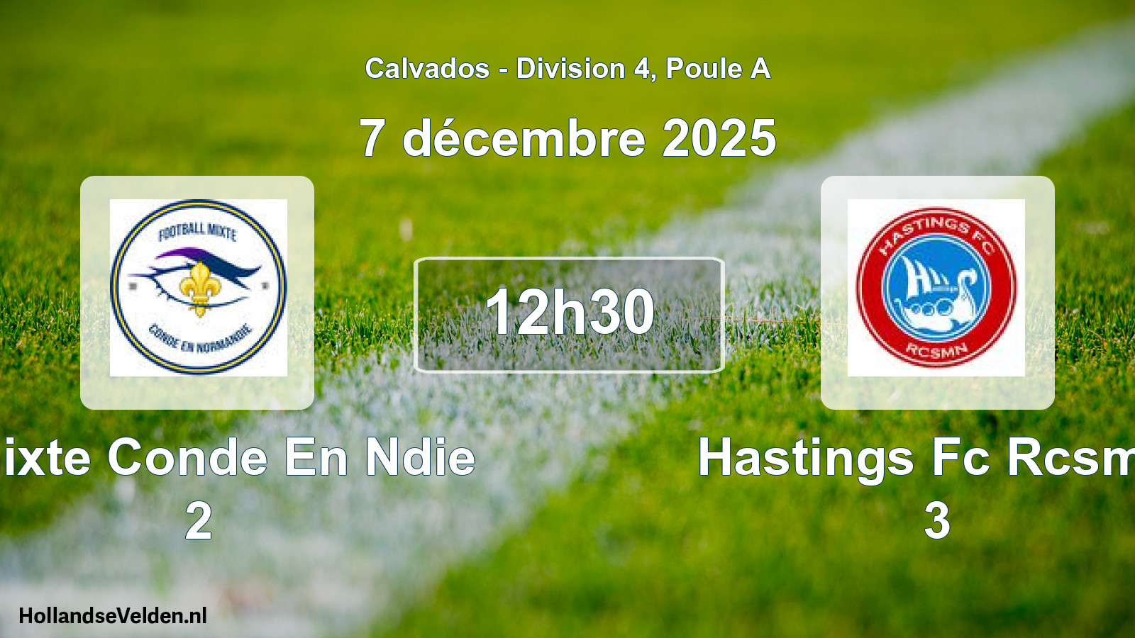 Geplande wedstrijd: Fmixte Conde En Ndie 2 - Hastings Fc Rcsmn 3 (7 december 2025)