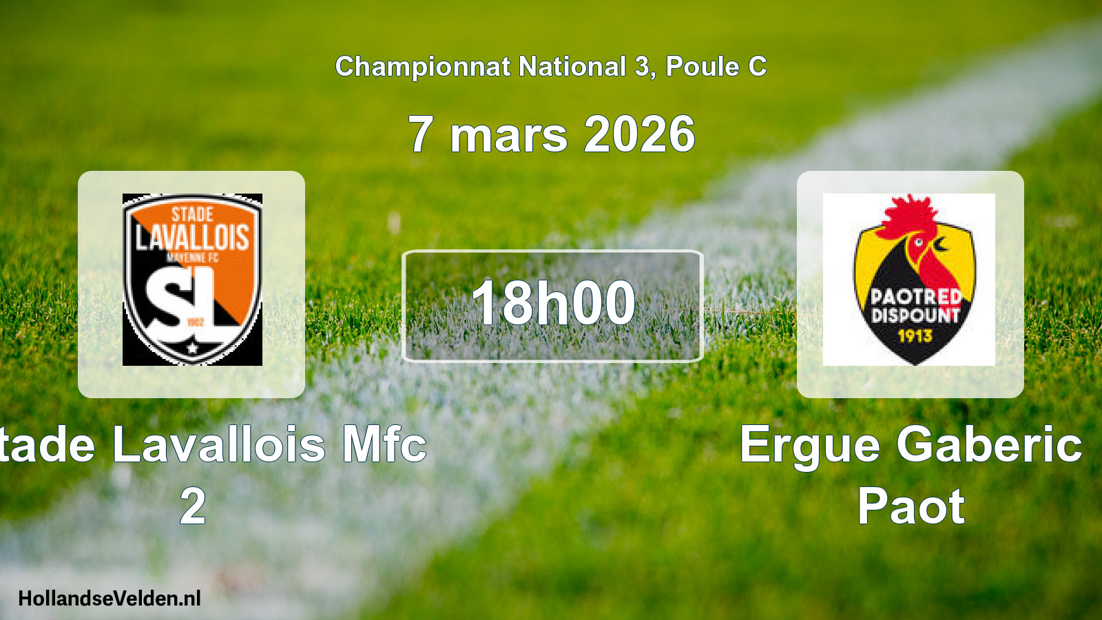 Scheduled Match: Stade Lavallois Mfc 2 - Ergue Gaberic Paot (7 March 2026)