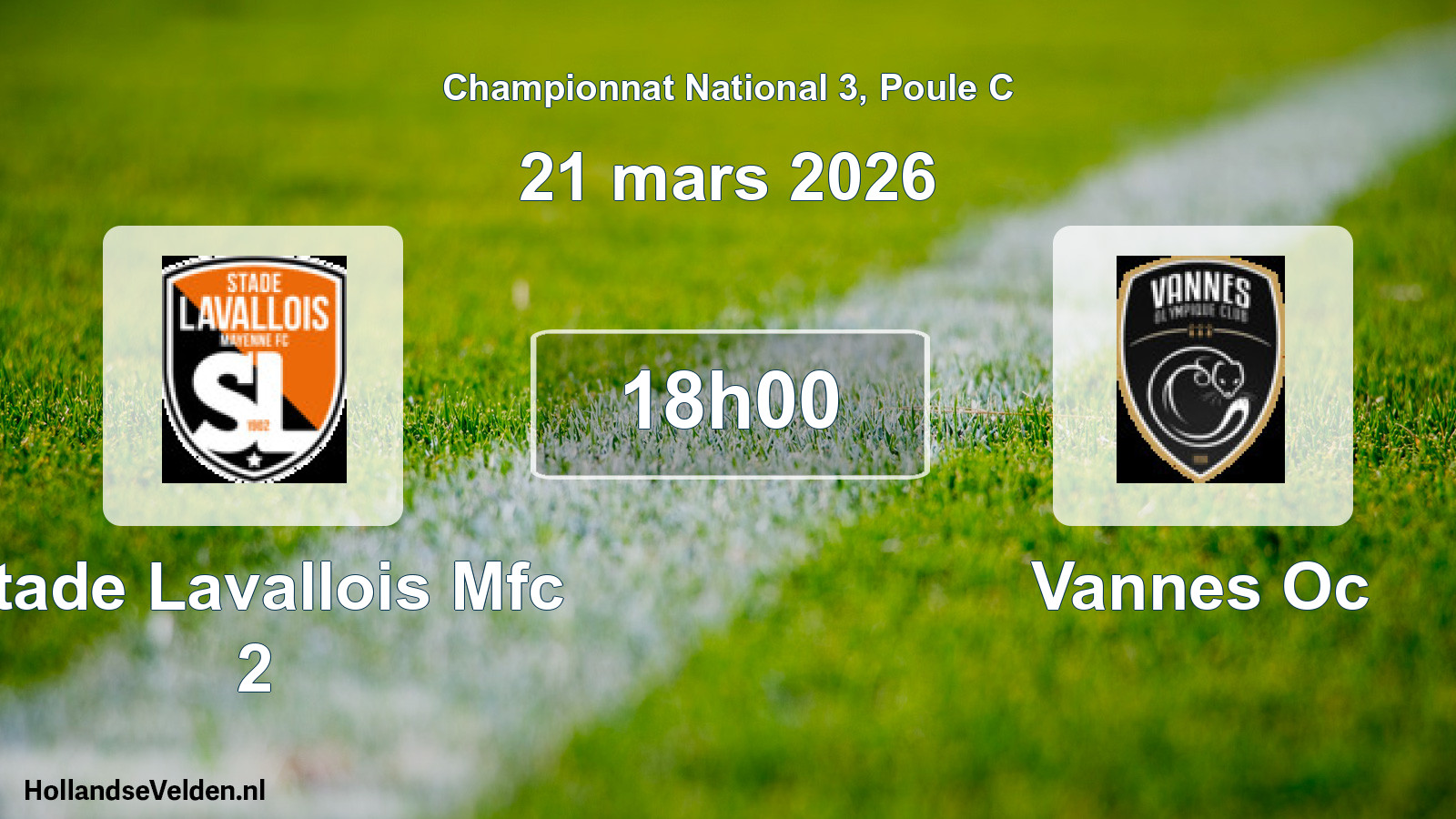Geplande wedstrijd: Stade Lavallois Mfc 2 - Vannes Oc (21 mars 2026)