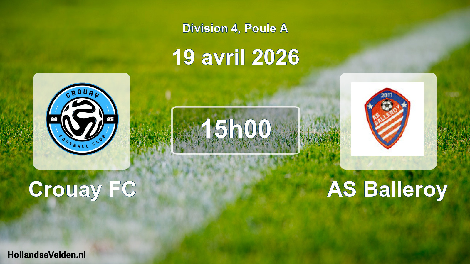 Match programmé: Crouay FC - AS Balleroy (19 avril 2026)