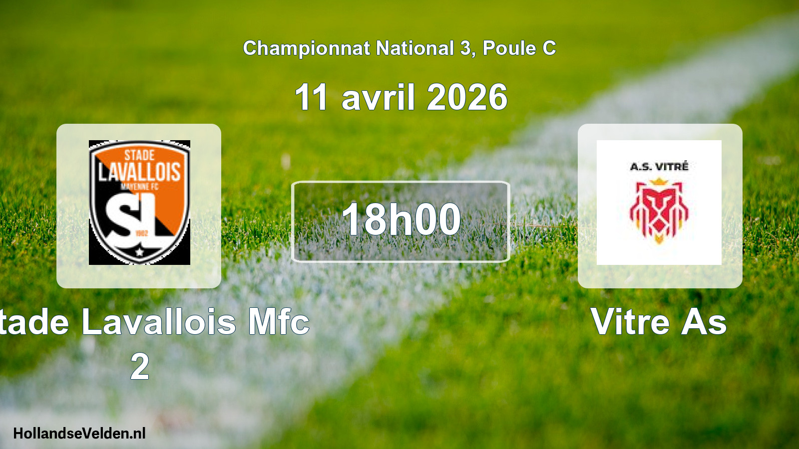 Geplande wedstrijd: Stade Lavallois Mfc 2 - Vitre As (11 april 2026)