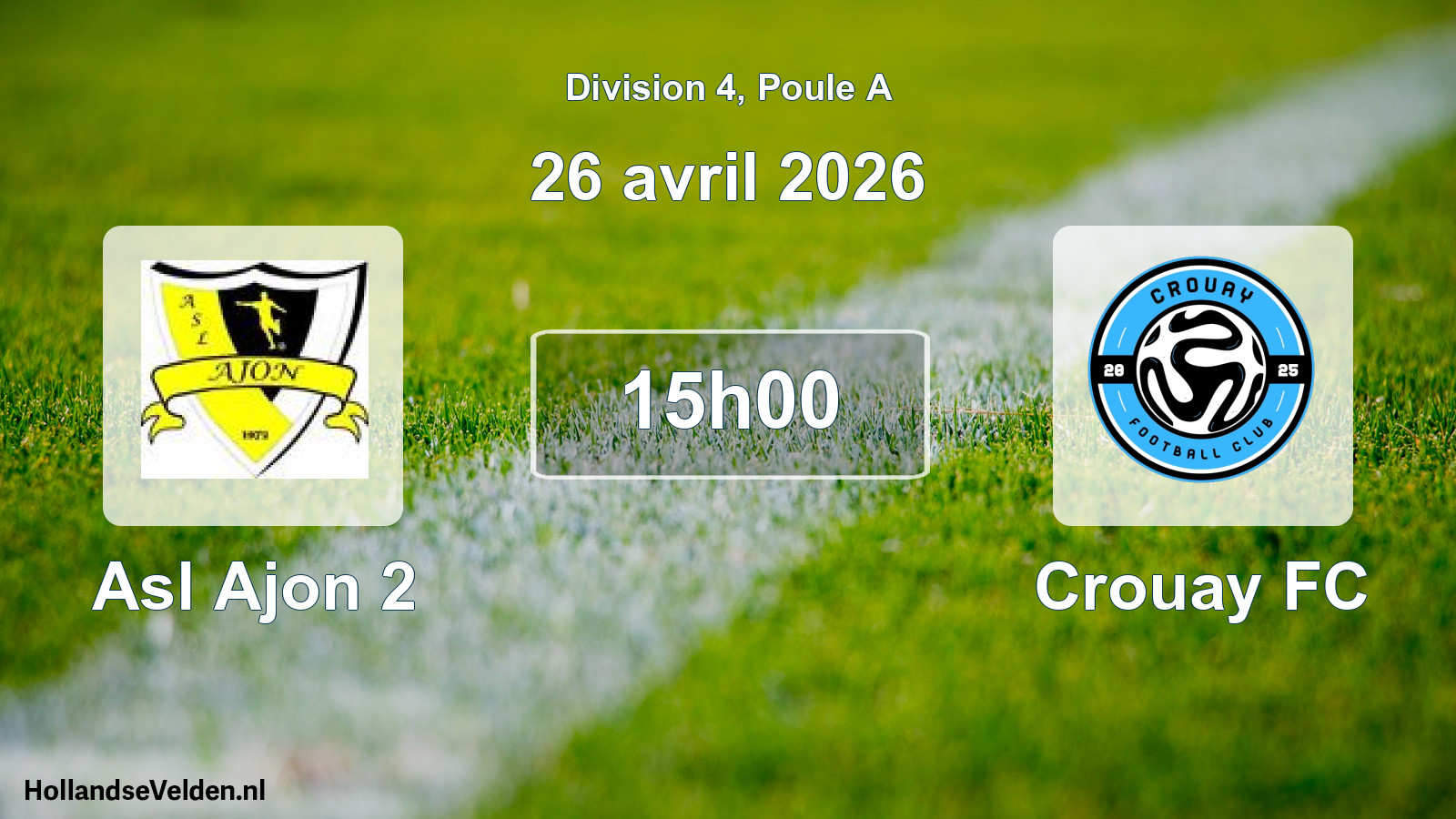 Scheduled Match: Asl Ajon 2 - Crouay FC (26 April 2026)