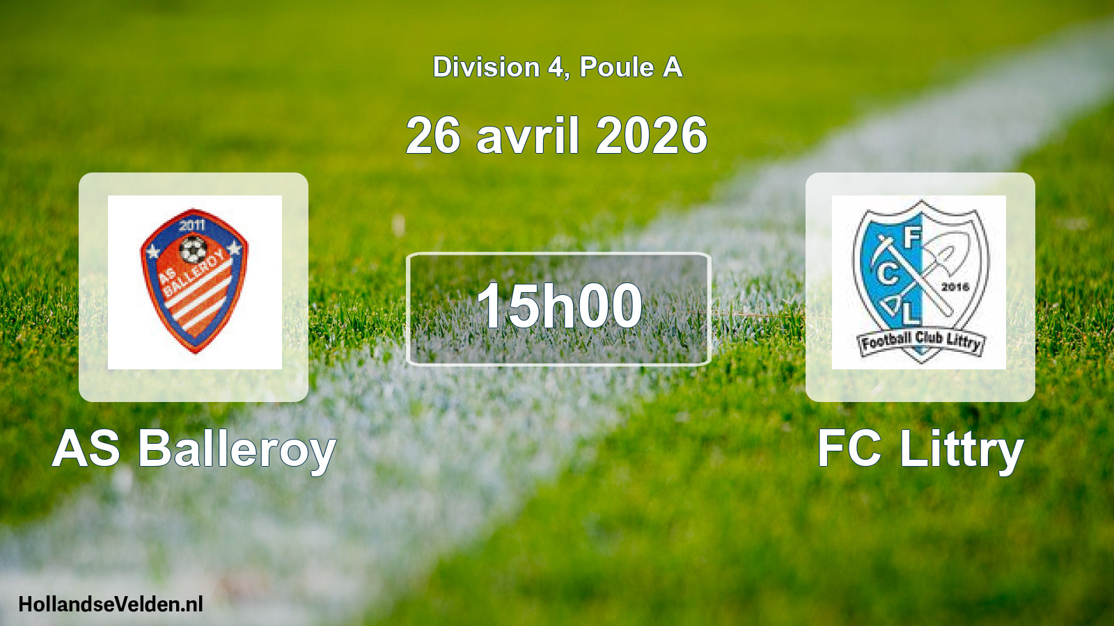 Match programmé: AS Balleroy - FC Littry (26 avril 2026)