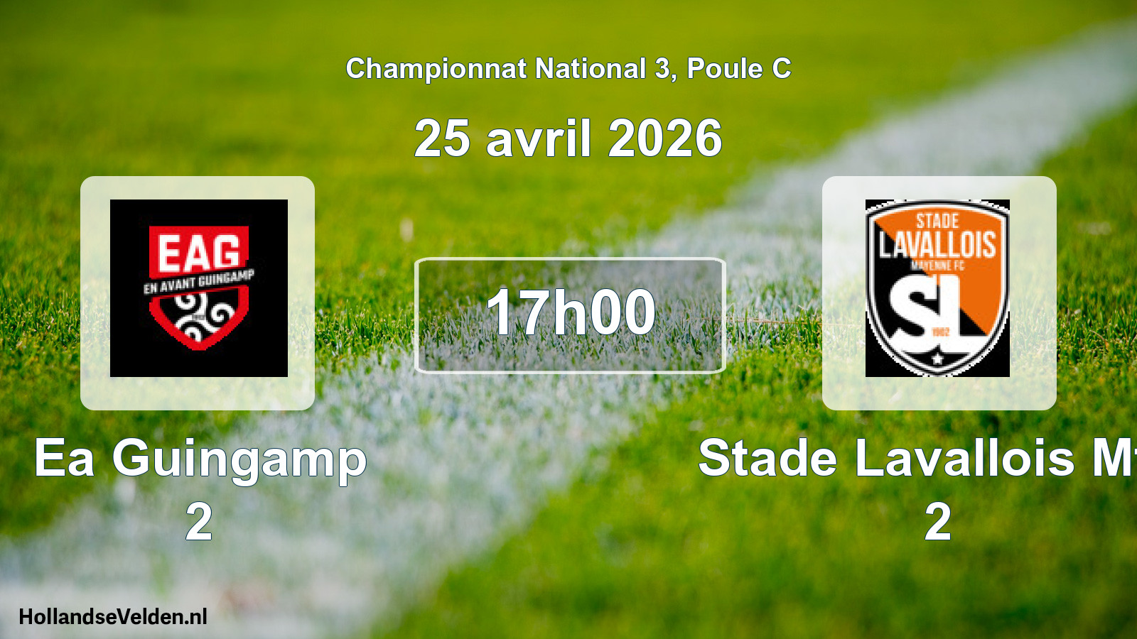 Geplande wedstrijd: Ea Guingamp 2 - Stade Lavallois Mfc 2 (25 avril 2026)