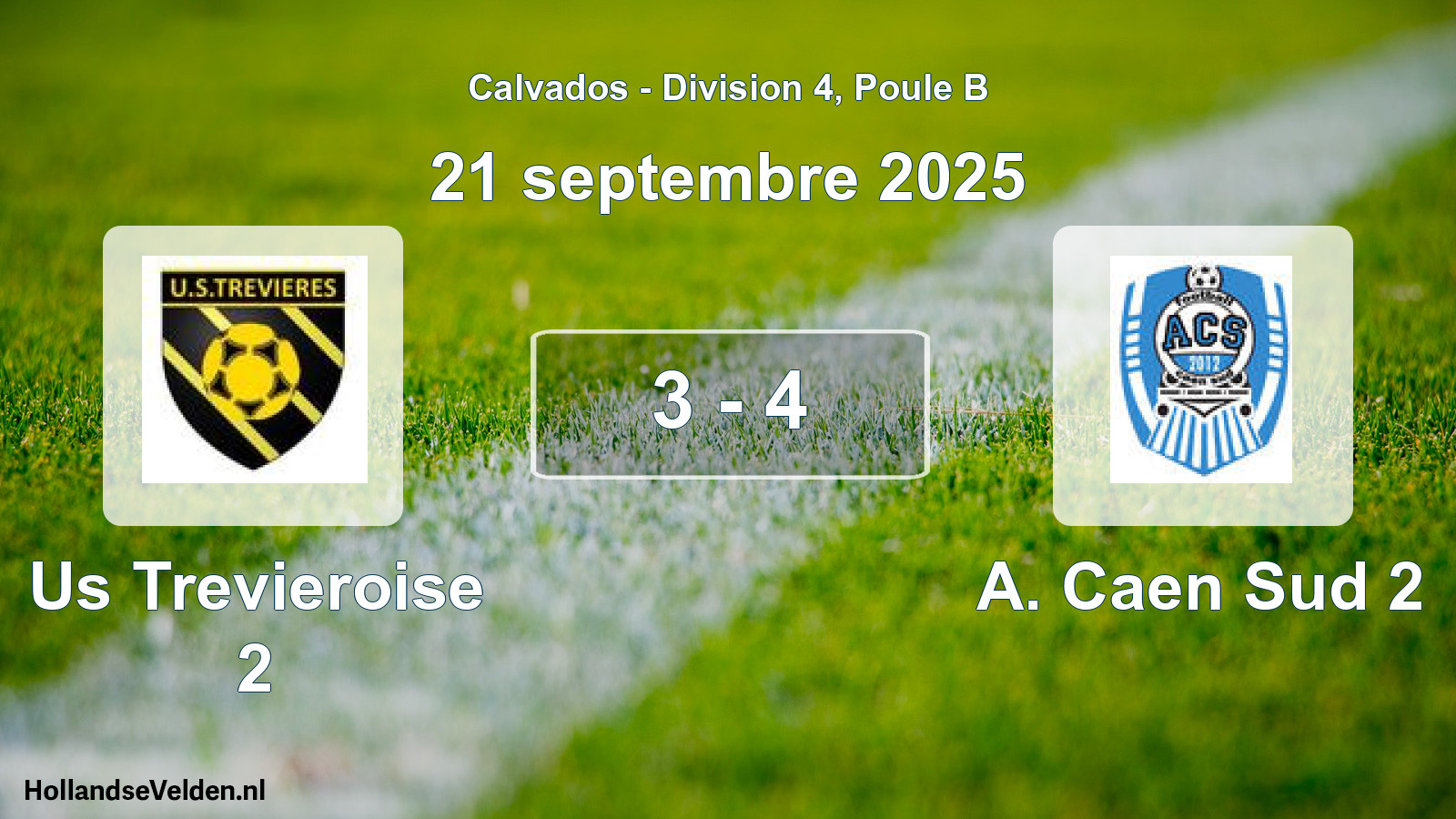 Gespeelde wedstrijd: Us Trevieroise 2 - A. Caen Sud 2 3 - 4 (21 septembre 2025)