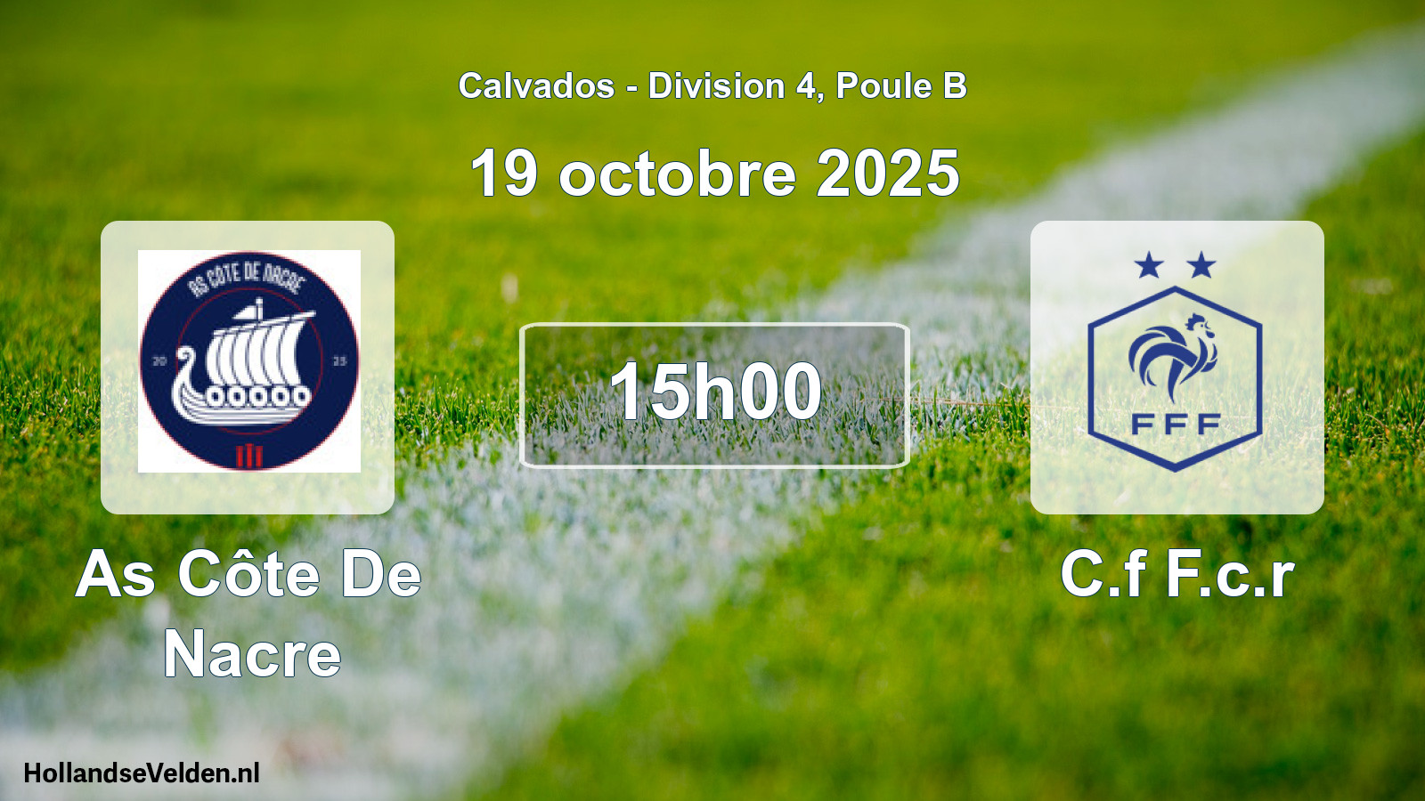 Geplande wedstrijd: As Côte De Nacre - C.f F.c.r (19 octobre 2025)