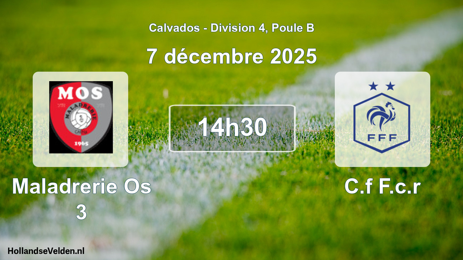 Geplande wedstrijd: Maladrerie Os 3 - C.f F.c.r (7 décembre 2025)