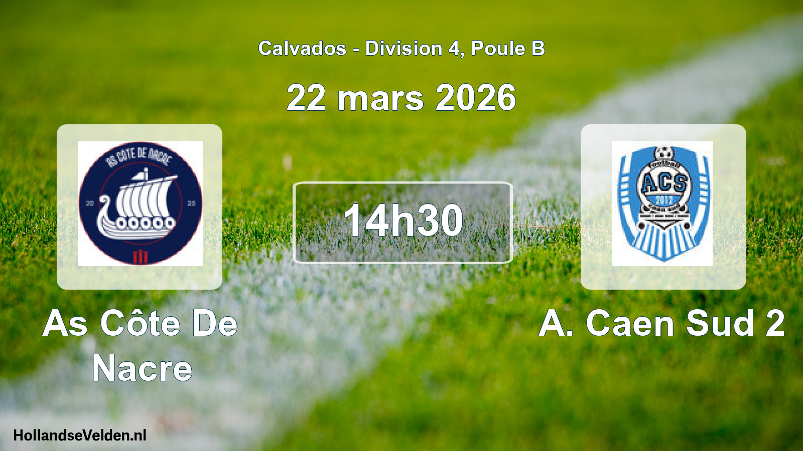 Geplande wedstrijd: As Côte De Nacre - A. Caen Sud 2 (22 mars 2026)