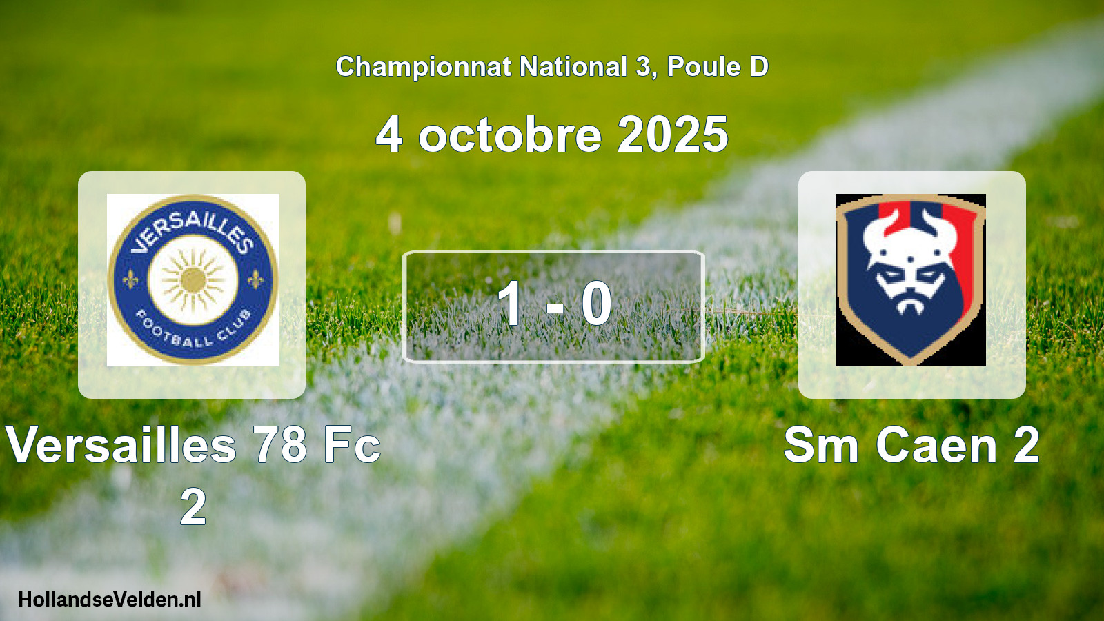 Total number of matches played: Versailles 78 Fc 2 - Sm Caen 2 1 - 0 (4 October 2025)