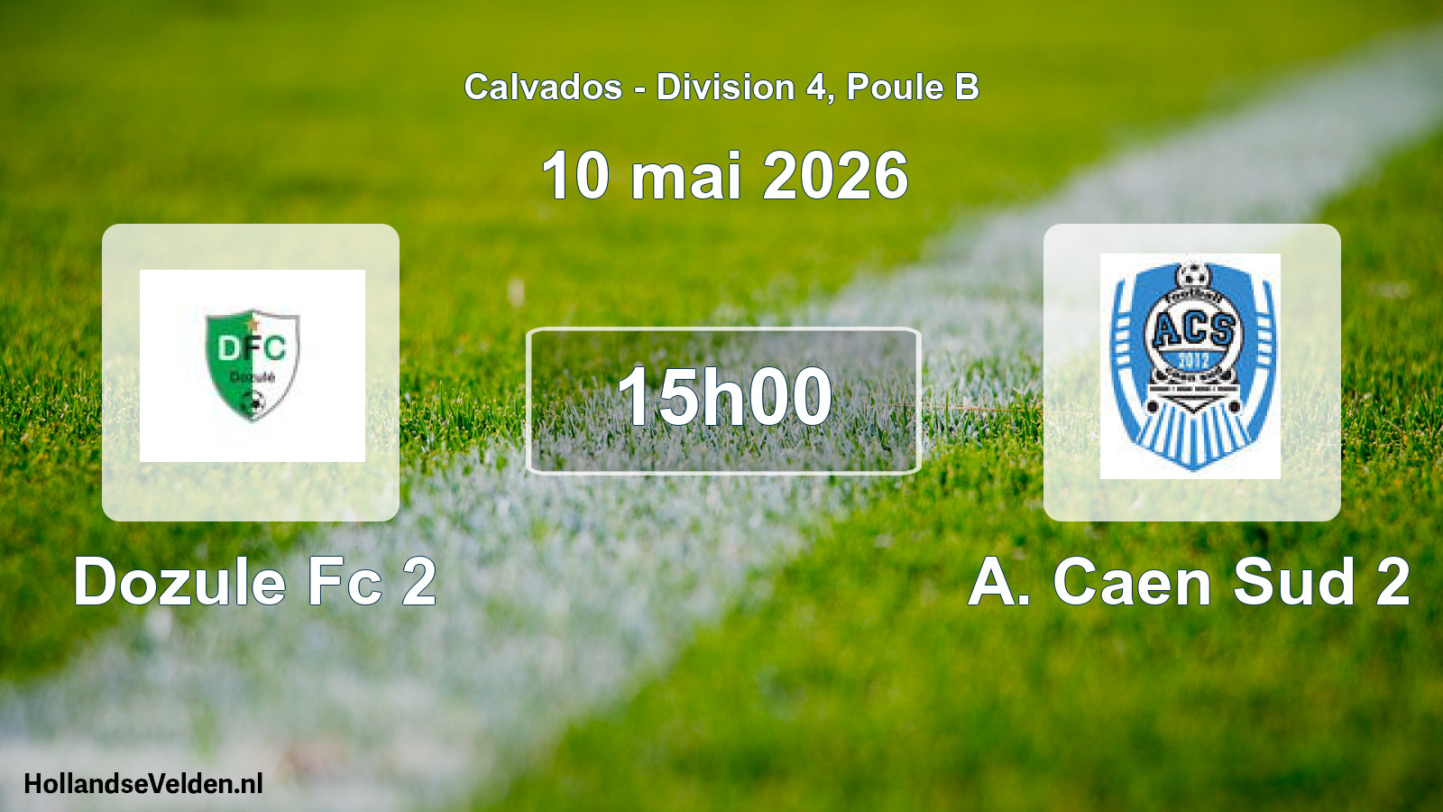 Geplande wedstrijd: Dozule Fc 2 - A. Caen Sud 2 (10 mai 2026)