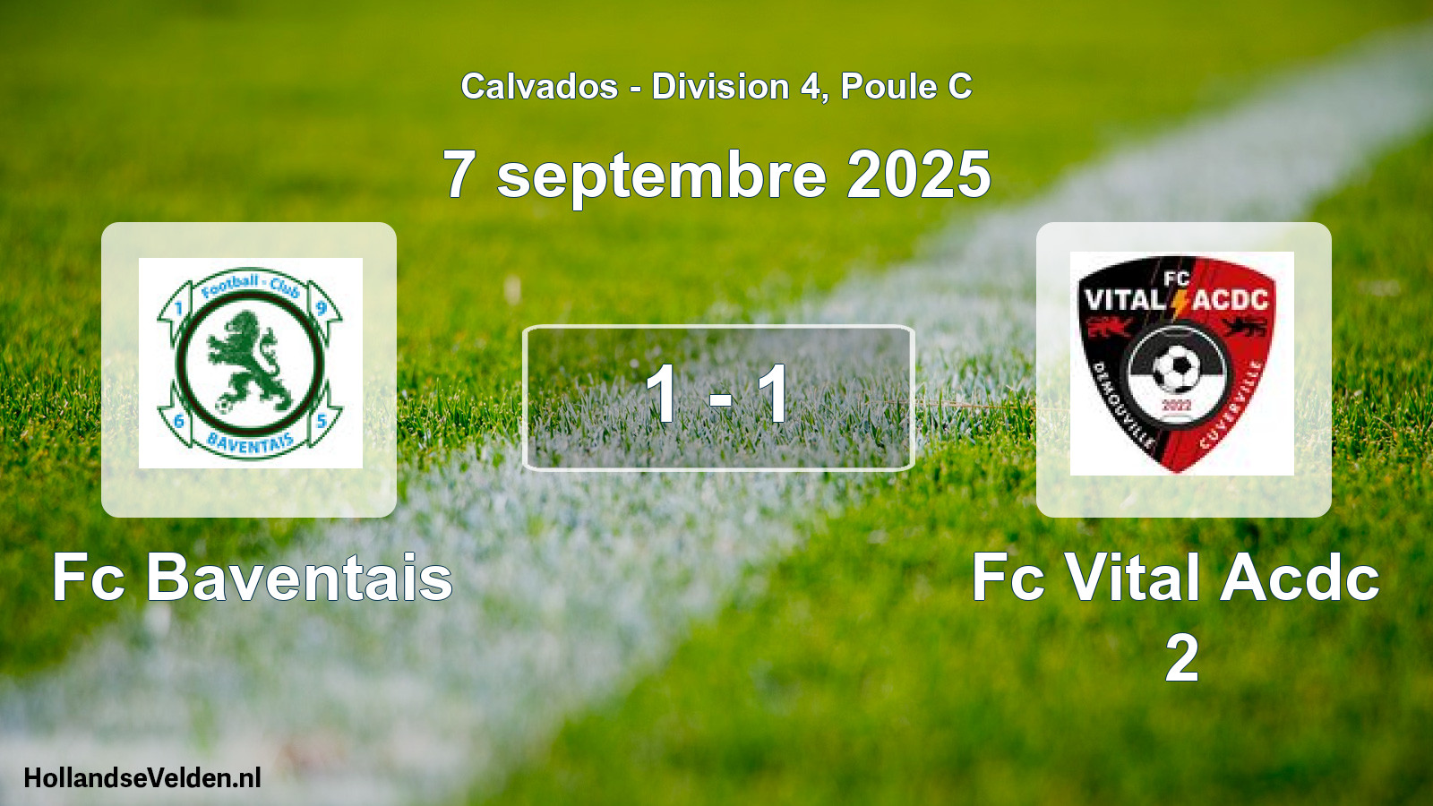 Total number of matches played: Fc Baventais - Fc Vital Acdc 2 1 - 1 (7 September 2025)