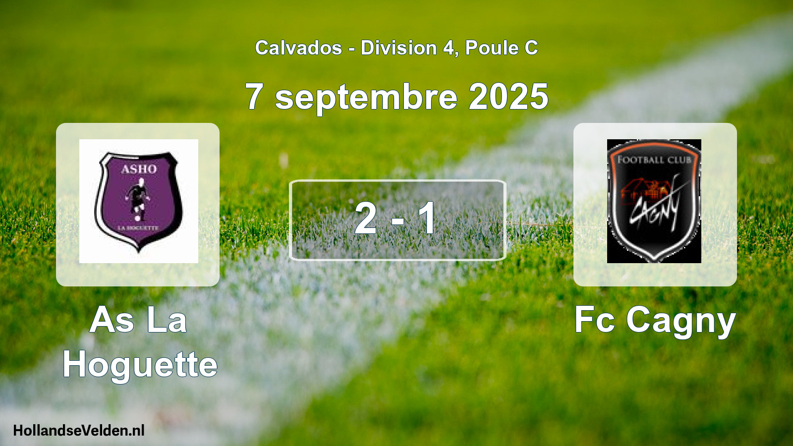 Gespeelde wedstrijd: As La Hoguette - Fc Cagny 2 - 1 (7 september 2025)