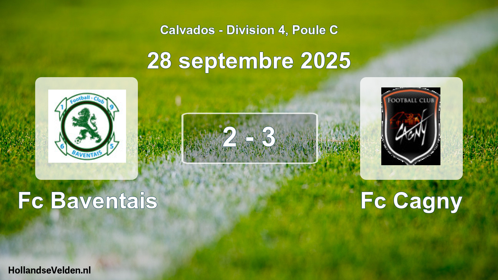 Gespeelde wedstrijd: Fc Baventais - Fc Cagny 2 - 3 (28 september 2025)