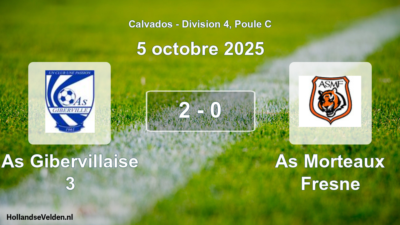 Gespeelde wedstrijd: As Gibervillaise 3 - As Morteaux Fresne 2 - 0 (5 oktober 2025)