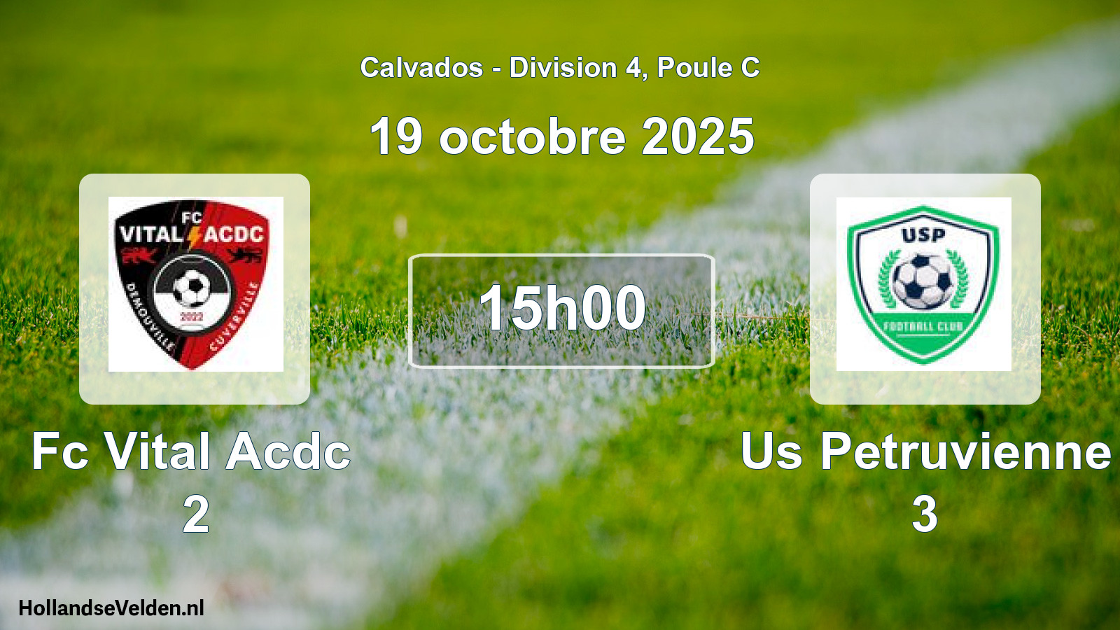 Geplande wedstrijd: Fc Vital Acdc 2 - Us Petruvienne 3 (19 oktober 2025)