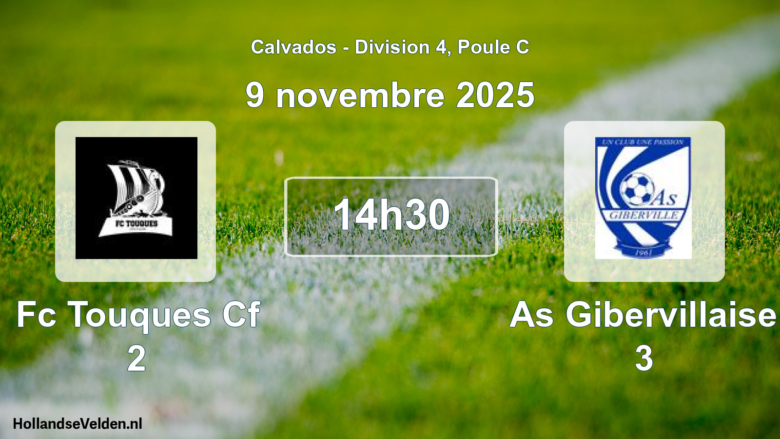 Geplande wedstrijd: Fc Touques Cf 2 - As Gibervillaise 3 (9 november 2025)
