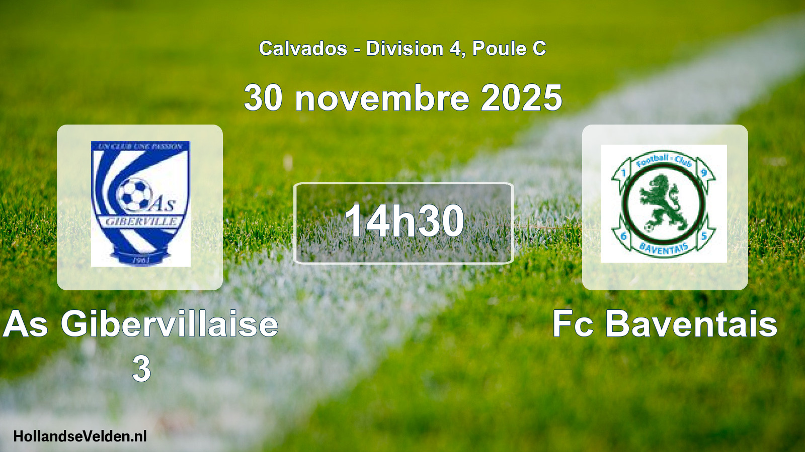 Geplande wedstrijd: As Gibervillaise 3 - Fc Baventais (30 novembre 2025)