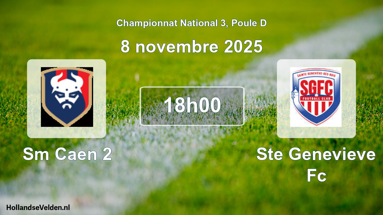 Geplande wedstrijd: Sm Caen 2 - Ste Genevieve Fc (8 november 2025)