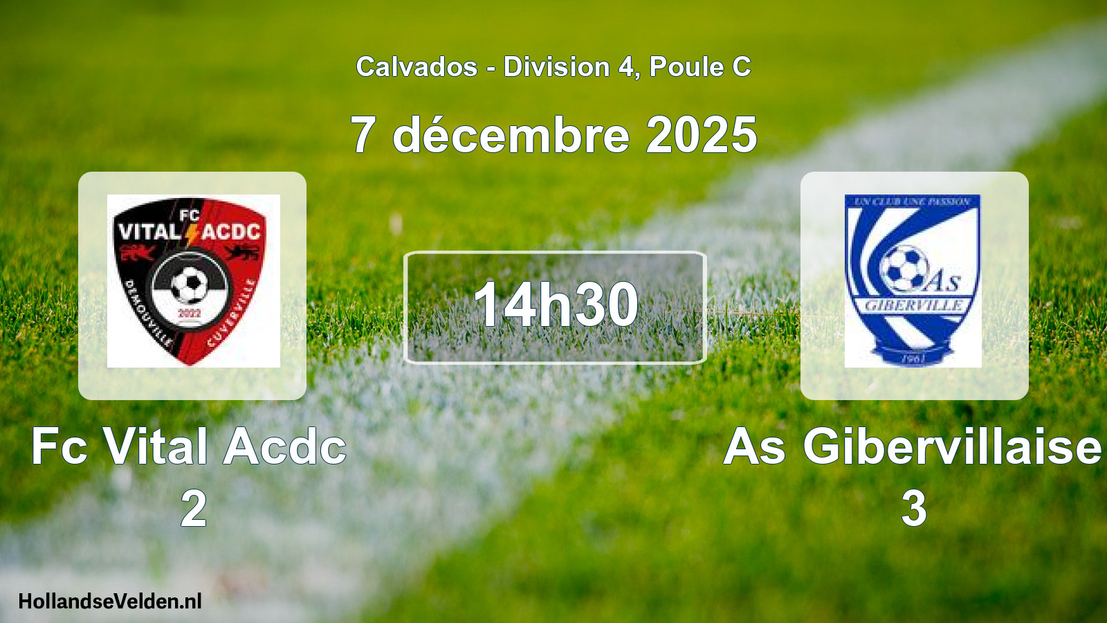 Geplande wedstrijd: Fc Vital Acdc 2 - As Gibervillaise 3 (7 december 2025)