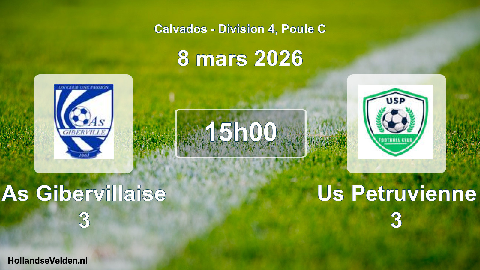 Geplande wedstrijd: As Gibervillaise 3 - Us Petruvienne 3 (8 maart 2026)