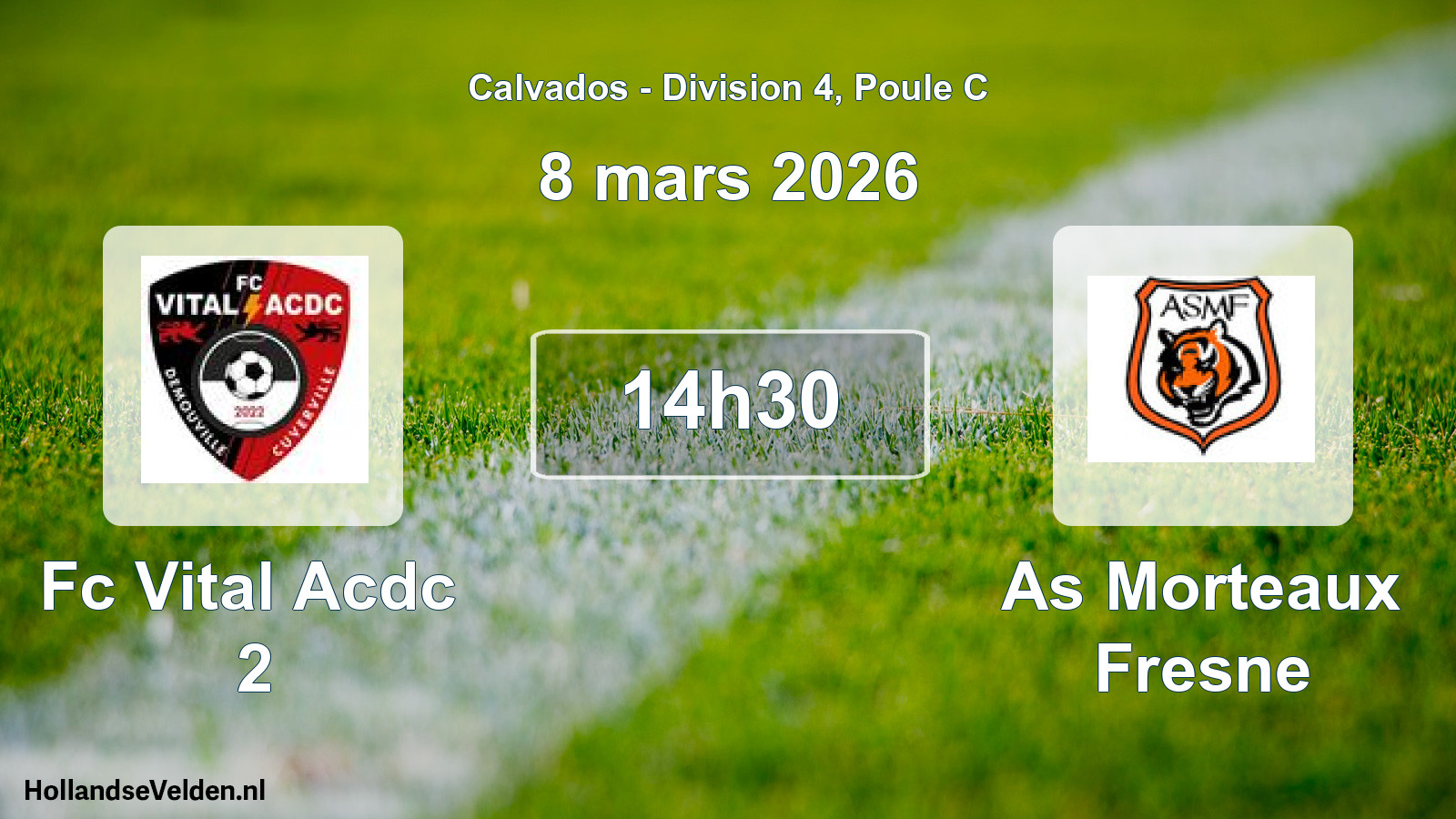 Geplande wedstrijd: Fc Vital Acdc 2 - As Morteaux Fresne (8 maart 2026)